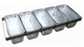 Форма для хлеба литая №11 145х100х100мм, алюминий 5-секционная с ручками