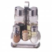 Набор для специй 5 предметов (соль, перец, зубочистки, масло, уксус) "Спайс", с крюком 418 Набор для специй 5 предметов (соль, перец, зубочистки, масло, уксус) "Спайс", с крюком 418