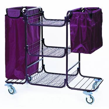 Тележка для горничной ТР3 ОЛДАК разборная, 4 полки, 2 мешка 135л/75л Тележка для горничной ТР3 ОЛДАК разборная, 4 полки, 2 мешка 135л/75л