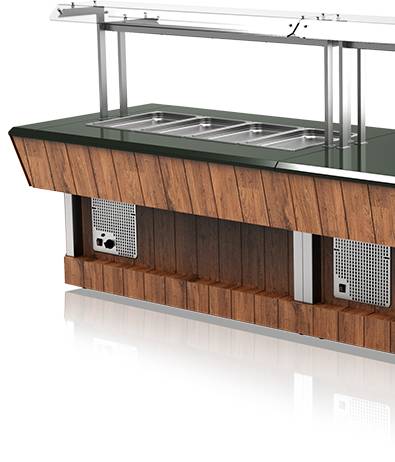 Мармит для вторых блюд Refettorio (шведский стол островной) RМ43S каменная столешница для 4хGN1/1