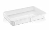 Контейнер для теста 600*400* 75 мм. прямой, сплошной, мороз-кий, белый полиэт. GP 76801 Контейнер для теста 600*400* 75 мм. прямой, сплошной, мороз-кий, белый полиэт. GP 76801