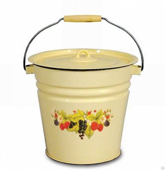 Ведро 12л эмалированное с крышкой, цвет в ассортименте 1с28с /4/