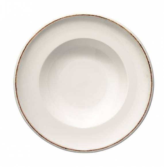 Тарелка глубокая 400мл 240 мм фарфор Gourmet Retro Bonna E100GRM24CK коричневый край b