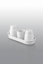 Набор солонка, перечница, держатель для зубочисток Nipco белый KT-TS01