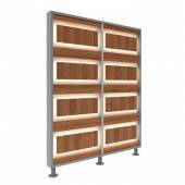 Перегородка 2-х секционная стандарт EcoWood (ЭкоВуд) с подсветкой 1275х150х1650 мм