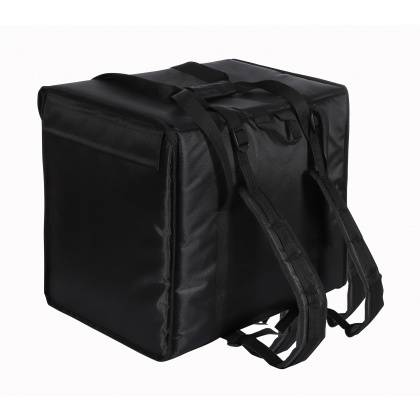 Терморюкзак 350х350х400 мм для пицц фольгированный чёрный с вентиляцией Терморюкзак 350х350х400 мм для пицц фольгированный чёрный с вентиляцией