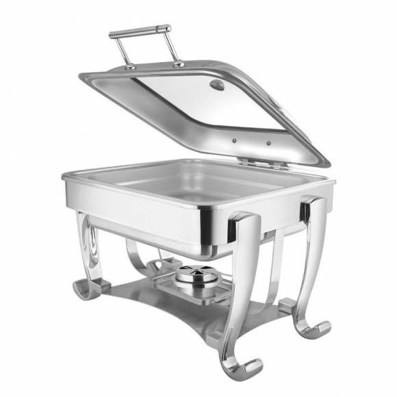 Мармит настольный прямоугольный cо стекл крышкой 6,5л, 50x45x27см,Maco Opulent OP/0/2/6.5/CP