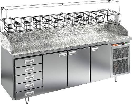 Стол холодильный для пиццы Hicold PZ4-111/GN камень (R290) без витрины Стол холодильный для пиццы Hicold PZ4-111/GN камень (R290) без витрины