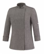 Куртка шеф-повара женская р-р S(42-44) Ego Chef серая на кнопках. рукав длинный 1005067C