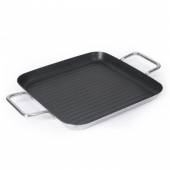 Сковорода-гриль 240х240мм нерж. антиприг. покрытие с двумя ручками Luxstahl индукция