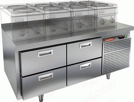 Стол холодильный HICOLD GN22/TN LT 4 ящика Стол холодильный HICOLD GN22/TN LT 4 ящика