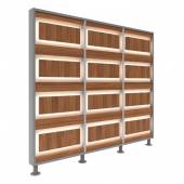 Перегородка 3-х секционная стандарт EcoWood (ЭкоВуд) с подсветкой 1900х150х1650 мм