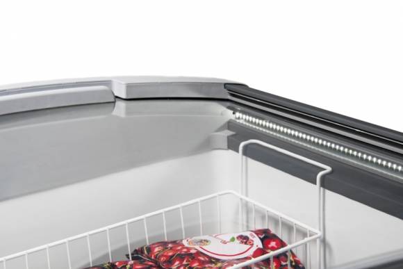 Ларь морозильный с наклонным гнутым стеклом Frostor Gellar FG 350 E серый