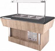 Мармит вторых блюд Refettorio (шведский стол пристенный) RМ42SP каменная столешница для 3хGN1/1