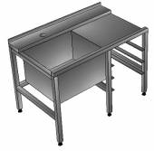 СПВМ3 стол производственный с 3мя ваннами 1900х500х900 мм (борт с 4х сторон)
