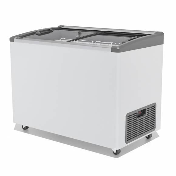Ларь морозильный с наклонным гнутым стеклом Frostor Gellar FG 350 E v25 серый
