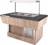 Мармит вторых блюд Refettorio (шведский стол пристенный) RМ43SP каменная столешница для 4хGN1/1