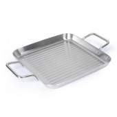 Сковорода-гриль 240х240мм нерж. с двумя ручками Luxstahl индукция