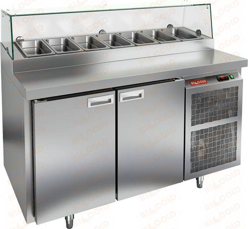 Стол холодильный для пиццы Hicold PZ2-11/GN стекло вместимость 8х1/6