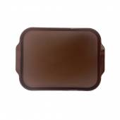 Поднос прямоугольный 45x34,5см темно-коричневый (167) поверхность шагрень MGprof 1736