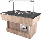 Мармит первых блюд Refettorio (шведский стол пристенный) RМ43SDP каменная столешница, 4 супницы