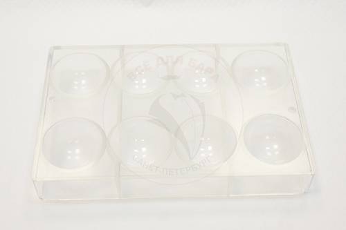 Форма для шоколада Полусфера поликарбонат 8 ячеек (d6/h3) прозрачная 73038034 Форма для шоколада Полусфера поликарбонат 8 ячеек (d6/h3) прозрачная 73038034