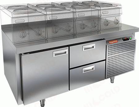 Стол холодильный HICOLD SN 12/TN LT 1 дверь 2 ящика  Стол холодильный HICOLD SN 12/TN LT 1 дверь 2 ящика