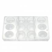 Форма для шоколада Полусфера поликарбонат 12 ячеек (d5/h2,5) прозрачная 73038032