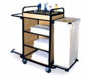 Тележка для горничных ТГ11.2н ОЛДАК нерж. 4 полки, верхняя с бортом, 3 стенки МДФ, 2 мешка по 110л Тележка для горничных ТГ11.2н ОЛДАК нерж. 4 полки, верхняя с бортом, 3 стенки МДФ, 2 мешка по 110л