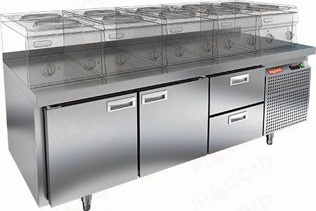 Стол холодильный HICOLD SN 112/TN LT 2 двери 2 ящика  Стол холодильный HICOLD SN 112/TN LT 2 двери 2 ящика
