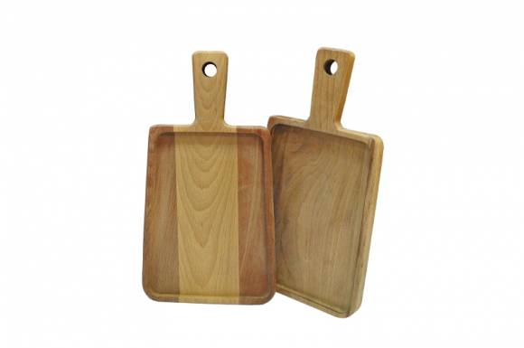 Доска для подачи прямоуг. 350*195*20 мм. с ручкой, бук 1807