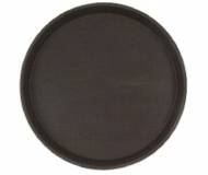 Поднос круглый 40см прорезиненный коричневый [1600CT Brown] кт03.