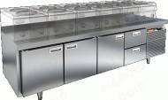 Стол холодильный HICOLD SN 1112/TN LT 3 двери 2 ящика 