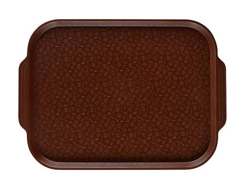 Поднос прямоугольный 45х35,5см темно-коричневый с ручками (167) MG 1730 13723 мки027 /10/