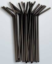 Трубочка для коктейля 0,5х24см черная с гофрой 1000шт/уп  5241000чг 	29510 /12/
