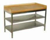 СП2ПМР Стол производственный для мучных работ 1700*800*850мм с 2-мя полками, 3-мя бортами