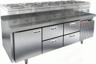 Стол холодильный HICOLD SN 122/TN LT  1 дверь 4 ящика 