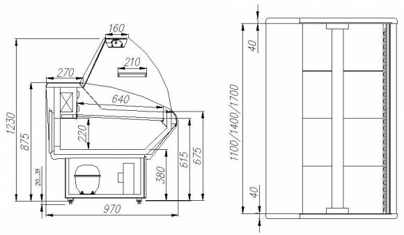 Витрина холодильная G95 SM 1,5-1 (ВХС-1,5 Полюс)