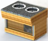 Диспенсер для тарелок Refettorio (шведский стол пристенный) RD42SP каменная столешница без полки