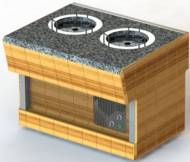 Диспенсер для тарелок Refettorio (шведский стол пристенный) RD42SP каменная столешница без полки