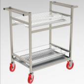 Тележка для сушки тарелок 2-х уровневая с поддоном 800*600*1140 (НЕРЖ), колеса 160мм