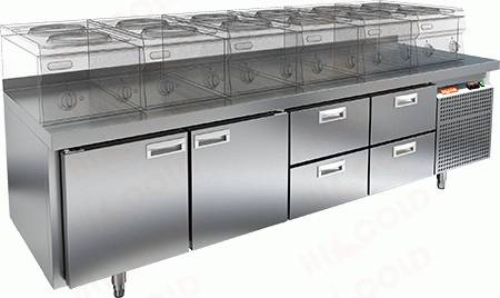Стол холодильный HICOLD SN 1122/TN LT  2 двери 4 ящика 