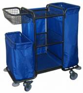 Тележка для горничных ТГ3 ОЛДАК 3 сетчатые полки со шторками, сетчатая корзина, 2 мешка 110л/75л Тележка для горничных ТГ3 ОЛДАК 3 сетчатые полки со шторками, сетчатая корзина, 2 мешка 110л/75л