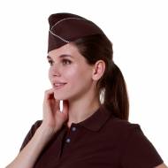 Пилотка коричневая с бежевым кантом вл922