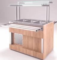 Прилавок холодильный Refettorio (шведский стол островной) RС43А нерж. столешница для 4хGN1/1