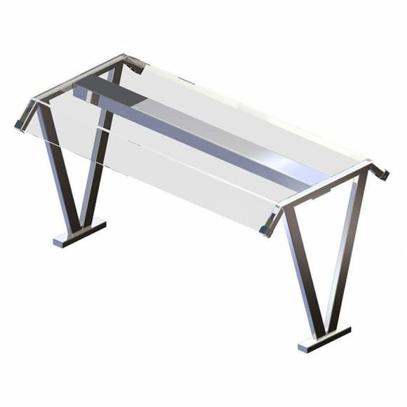 Полка настольная V-образная Gastrolux ПН-154/V/З/П закаленное стекло, с подсветкой, нерж.сталь Полка настольная V-образная Gastrolux ПН-154/V/З/П закаленное стекло, с подсветкой, нерж.сталь