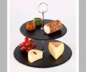 Этажерка 2-х ярусная d=20/25 см сланец черн. APS 00989. Этажерка 2-х ярусная d=20/25 см сланец черн. APS 00989.