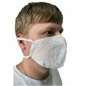 Маска защитная одноразовая из спанбонда на завязках /20/ 63790