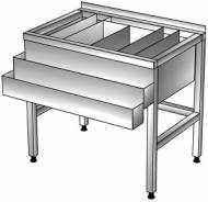 Барная станция 1300*600(800)*850, с бортом, двойной рельсой нерж.
