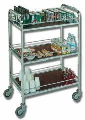 Тележка-бар сервировочная ОЛДАК нерж. 3 полки из ламината 550х650мм, с рамками ТО 33.1 Тележка-бар сервировочная ОЛДАК нерж. 3 полки из ламината 550х650мм, с рамками ТО 33.1